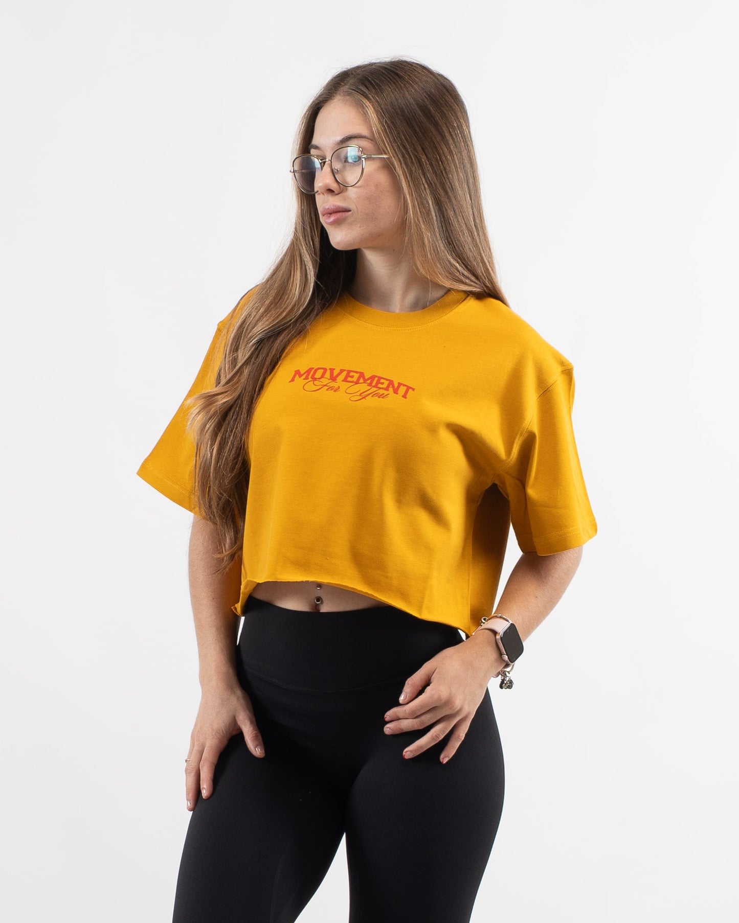 CROP TOP OVERSIZE URBAN VARSITEE YELLOW