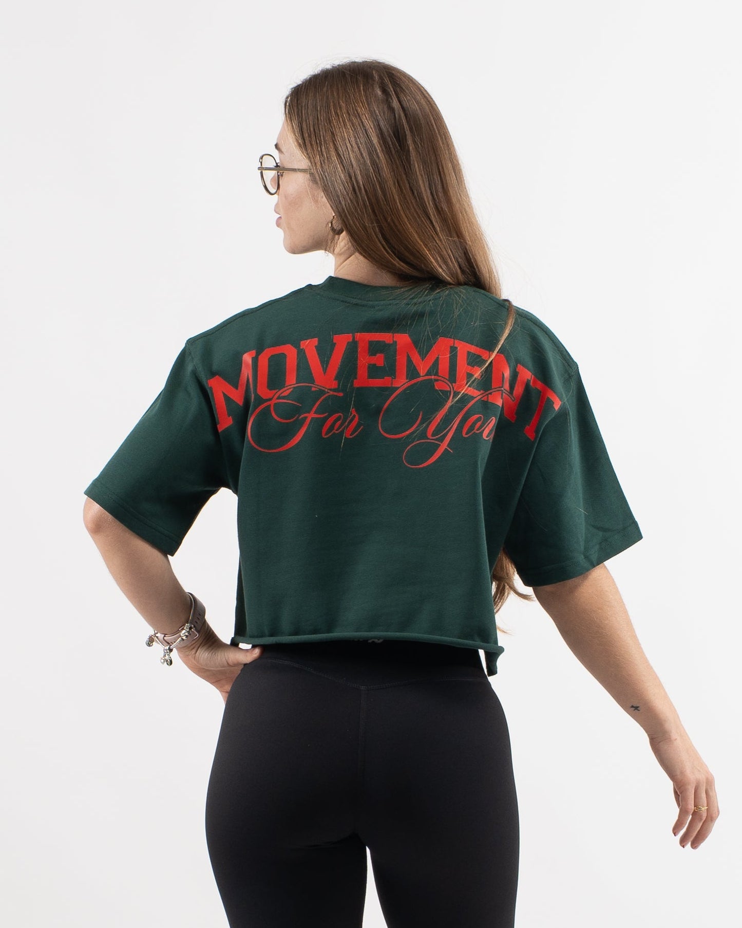 CROP TOP OVERSIZE URBAN VARSITEE GREEN