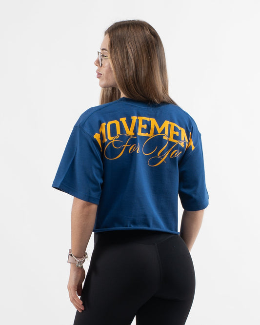 CROP TOP OVERSIZE URBAN VARSITEE BLUE