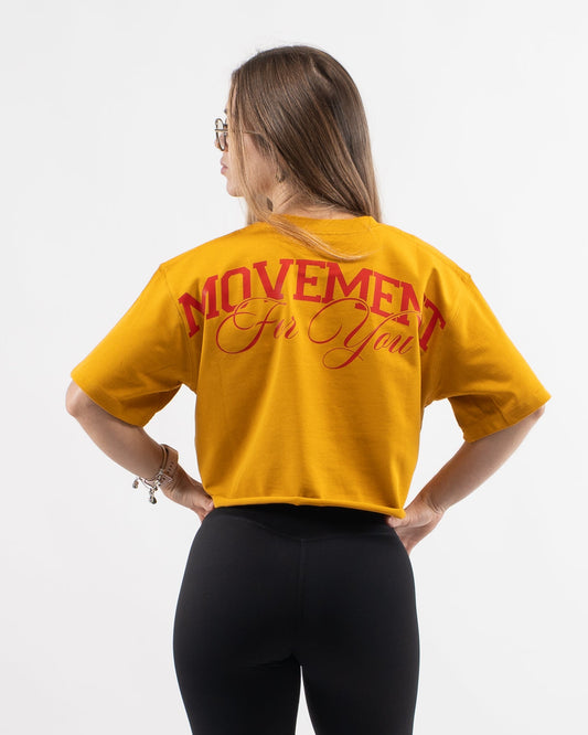 CROP TOP OVERSIZE URBAN VARSITEE YELLOW