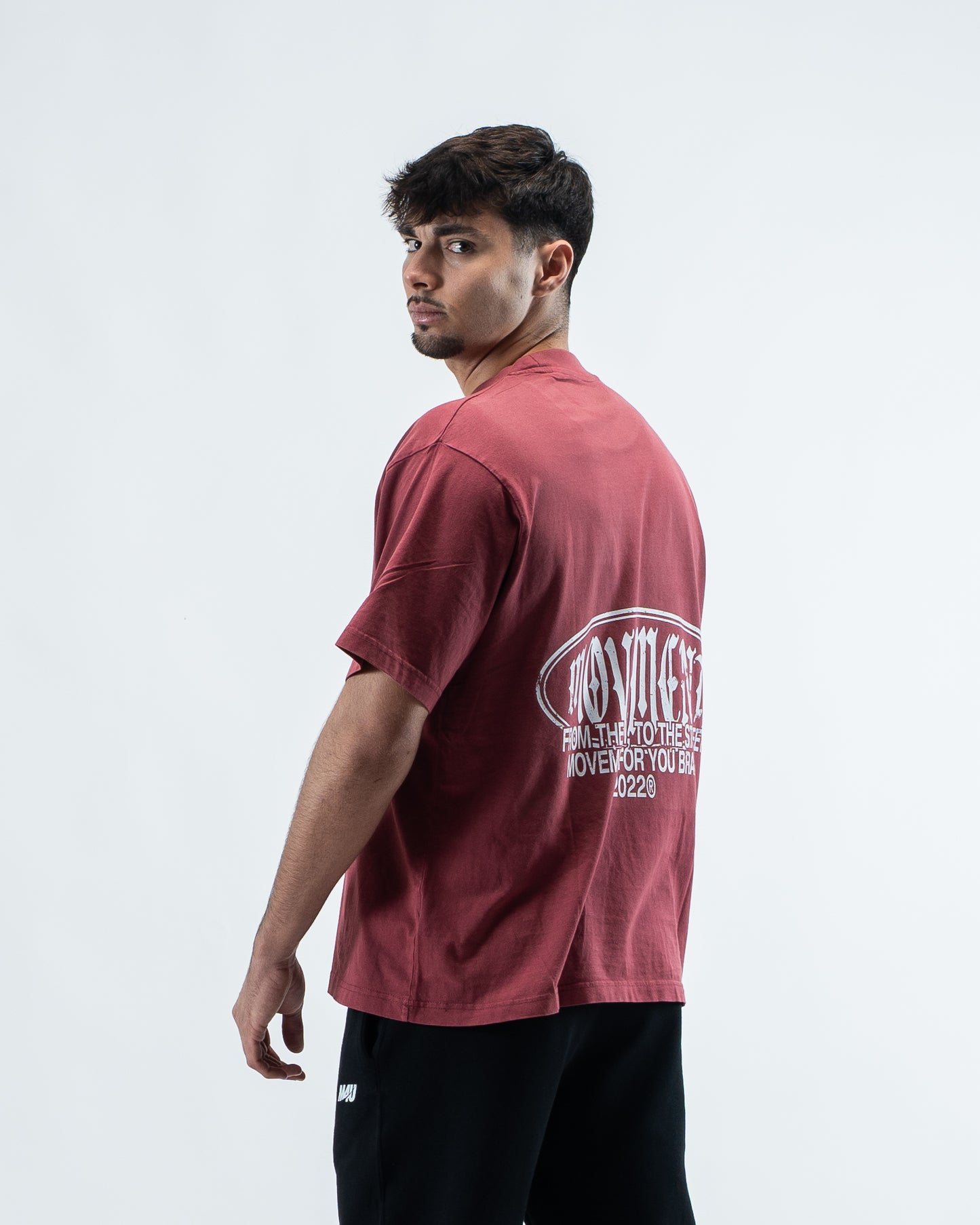 OVERSIZE LOWLIGHT WASHED EFECT BURGUNDY