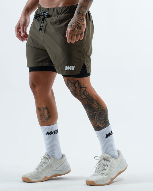 SHORTS 2 EN 1 GREEN OLIVE