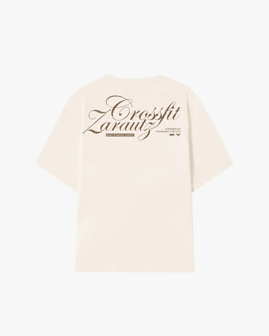 OVERSIZE+ CROSSFIT ZARAUTZ CREAM CHOCOLATE HEAVY TEE